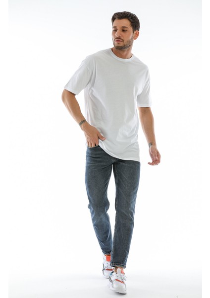 Beyaz Erkek Oversize Düz Tişört modelleri