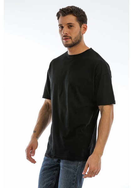 Siyah Erkek Oversize Düz Tişört modelleri