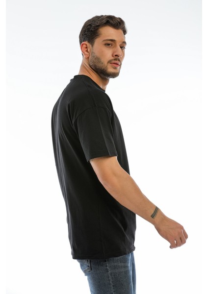 Siyah Erkek Oversize Düz Tişört indirimleri