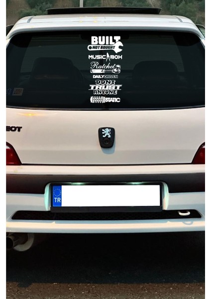 Ingilizce Araç Arka Cam Sticker Etiket Folyo Seti Model 8 40X20 cm modelleri