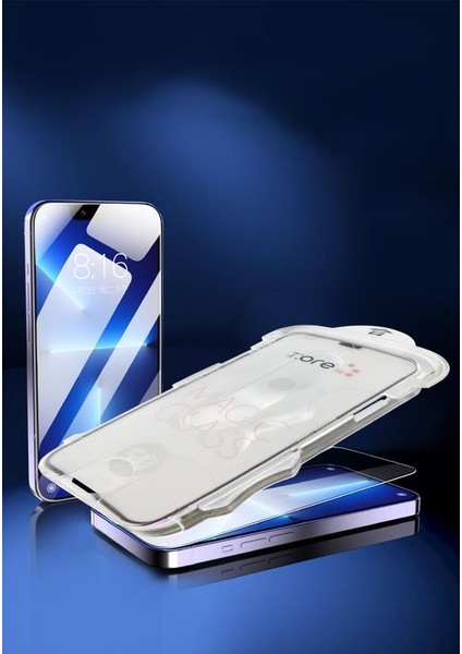 Apple Iphone 14 Pro Max Için Kolay Uygulama Aparatlı 5d Cam Ekran Koruyucu Siyah