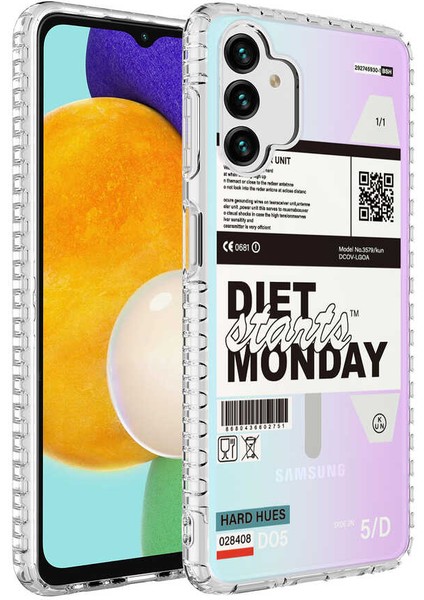 Samsung Galaxy A13 4g Kılıf Kamera Çıkıntılı Airbag Kenarlı Darbe Emici Desenli Kapak (Elegans)