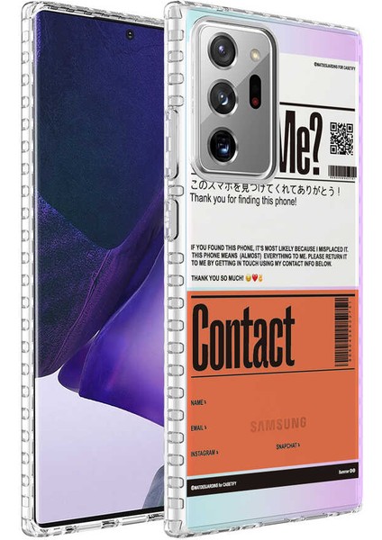 Samsung Galaxy Note 20 Ultra Kılıf Kamera Çıkıntılı Airbag Kenarlı Darbe Emici Desenli Kapak (Elegans)