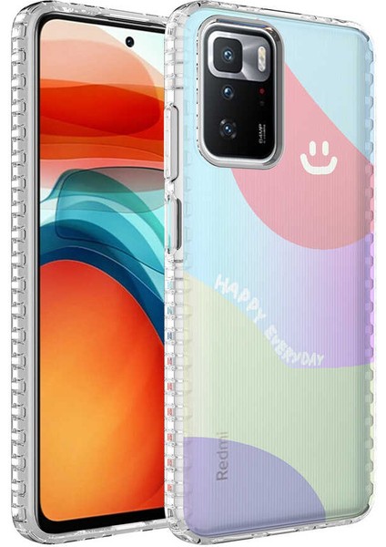 Xiaomi Redmi 10 Kılıf Kamera Çıkıntılı Airbag Kenarlı Darbe Emici Desenli Kapak (Elegans)