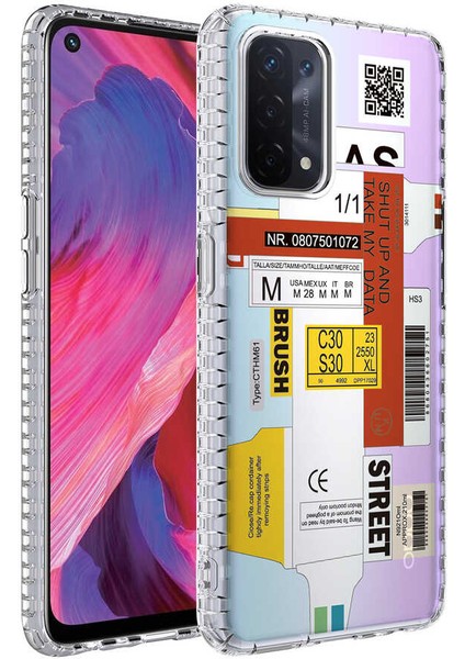 Oppo A74 4g Kılıf Kamera Çıkıntılı Airbag Kenarlı Darbe Emici Desenli Kapak (Elegans)