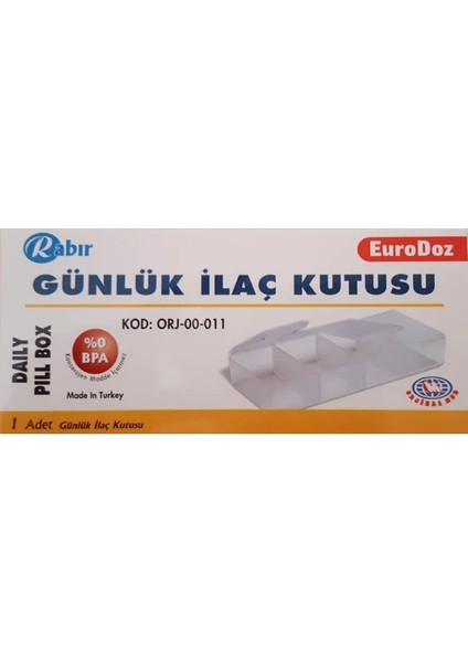 Günlük Ilaç Kutusu X10 Adet