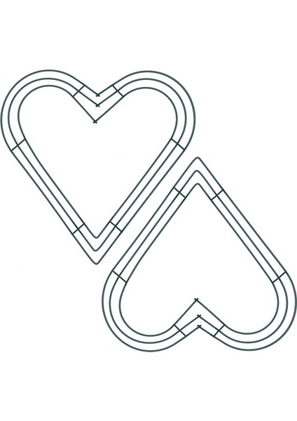 2 Paket 12 Inç/30 cm Kalp Tel Çelenk Çerçeve Metal Çiçek Çelenk Çerçeveleri Yeni Yıl Sevgililer Partisi Dekorasyonu Için (Koyu Yeşil) (Yurt Dışından)