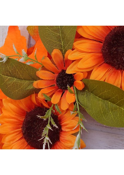 1 Adet, Yapay Sonbahar Çelengi, Ayçiçekleri ve Akçaağaç Yaprakları ile 52 cm Ön Kapı Çelengi, Ev Dekorasyonu Için Asılı (Yurt Dışından) modelleri