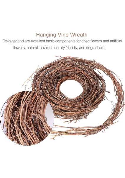 1 Adet, Asma Çelenk Doğal Asma Dalı Çelenk Dıy El Sanatları Için Dekoratif Ahşap Dal Kapı Ev Tatil Parti Dekorasyon (4.6 M) (Yurt Dışından) fırsatları