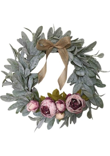 1 Adet, Ön Kapı Için Çelenk Bitki Çelenkler Ev Dekor Pencere Duvar Parti Düğün Için Noel Çelenk Noel Dekorasyon (46 Cm) (Yurt Dışından)