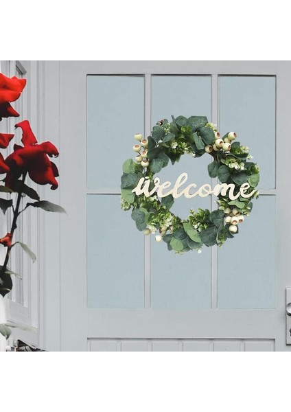 1 Adet, Ön Kapı Yapay Okaliptüs Çelenk Yeşil Yapraklar Asılı Yuvarlak Çelenk Pencere Duvar Düğün Dekorasyon Için, Okaliptüs Yağlı Tohum Çelenk (42 Cm, Hoş Geldiniz) (Yurt Dışından) modelleri