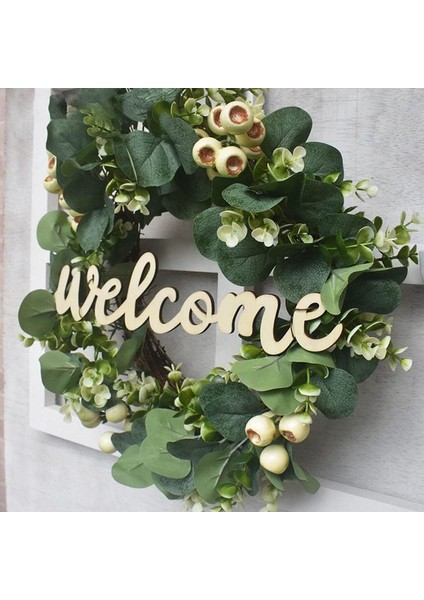 1 Adet, Ön Kapı Yapay Okaliptüs Çelenk Yeşil Yapraklar Asılı Yuvarlak Çelenk Pencere Duvar Düğün Dekorasyon Için, Okaliptüs Yağlı Tohum Çelenk (42 Cm, Hoş Geldiniz) (Yurt Dışından) indirimleri