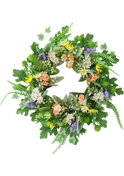 1 Adet, Hafif Yumurta ve Yeşil Yapraklar ile Papatya Paskalya Kapı Çelengi Ön Kapı Bahar Düğün Için Asılı Masa Merkezinde (50CM) (Yurt Dışından)