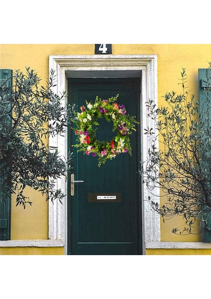 1 Adet, Yaz Okaliptüs Çelenk Çiçek Garland Dekoratif Kapı Pencere Duvar Ofis Asılı Festivali Kutlamaları (45 Cm) (Yurt Dışından) modelleri