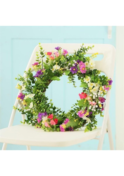 1 Adet, Yaz Okaliptüs Çelenk Çiçek Garland Dekoratif Kapı Pencere Duvar Ofis Asılı Festivali Kutlamaları (45 Cm) (Yurt Dışından) fırsatları