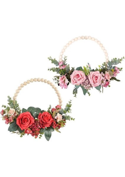 1 Adet, Gül Çiçek Çelenk Çelenk Bahar Dekoratif Yeşil Yapraklar Kapı Pencere Asılı Bahçe Düğün Festivali Parti Dekoru (Gül Kırmızı, 35X32 Cm) (Yurt Dışından) indirimleri