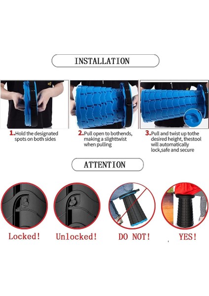 Portatif Katlanır Tabure, Katlanır Kamp Taburesi, Mini Teleskopik Tabure, Maksimum Yük 250 Kg, Balıkçılık, Iç ve Dış Mekan Aktiviteleri Için Teleskopik Tabure (Gökkuşağı) (Yurt Dışından) indirimleri