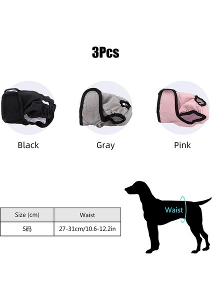 Köpek Bezi, 3'lü Paket Yıkanabilir Köpek Bezi Yeniden Kullanılabilir Yıkanabilir Köpek Bezi Dişi Köpek Pantolonu Farklı Köpek Türleri Için Sıhhi Köpek Pedleri S (S) (Yurt Dışından) modelleri