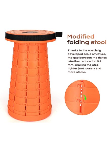 Katlanabilir Küçük Teleskopik Tabure, Turuncu (Yurt Dışından) fırsatları