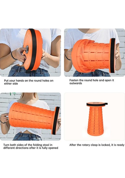 Katlanabilir Küçük Teleskopik Tabure, Turuncu (Yurt Dışından) indirimleri