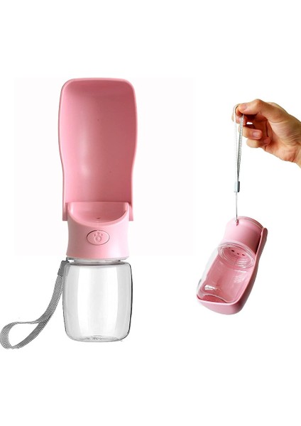 Yavru Köpek Kedi Için Yürüyüş Seyahat Için Katlanabilir Köpek Su Şişesi (PEMBE/350ML) (Yurt Dışından)