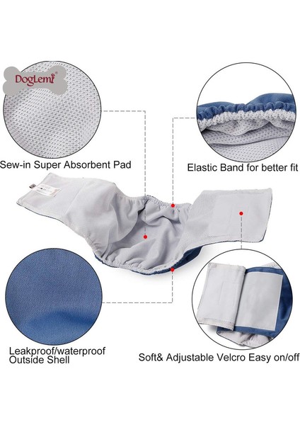 Erkek Köpekler Için 3'lü Paket Yıkanabilir Bebek Bezi [3 Parça], Köpek Eğitimi Için Hijyenik Pantolon, 6 Beden Mevcuttur (S, 30-40CM) (Yurt Dışından) fırsatları