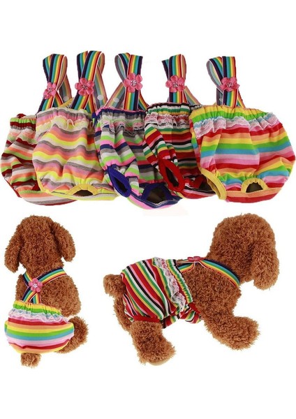 2'li Köpek Bezi, Köpekler Için Askılı Hijyenik Evcil Hayvan Pantolonu, Rastgele Renk (Xs) (Yurt Dışından)