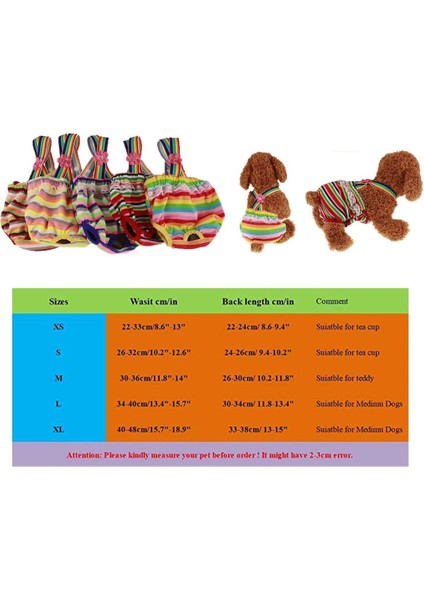 2'li Köpek Bezi, Köpekler Için Askılı Hijyenik Evcil Hayvan Pantolonu, Rastgele Renk (Xs) (Yurt Dışından) fiyatları