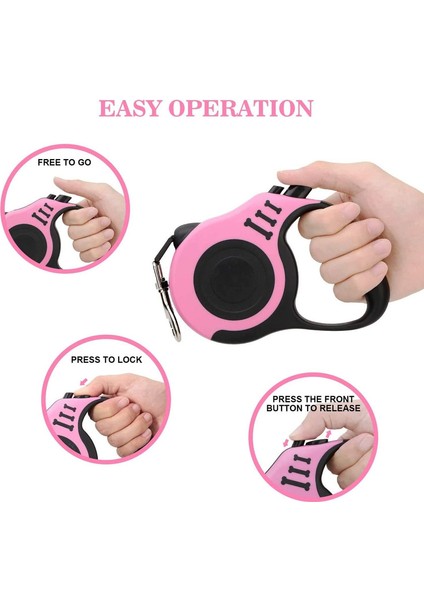 Kaymaz Saplı Evcil Hayvan Gezdirme Tasması, Küçük Orta Boy Köpek Kedi Için, 3m, Pembe (Yurt Dışından) modelleri