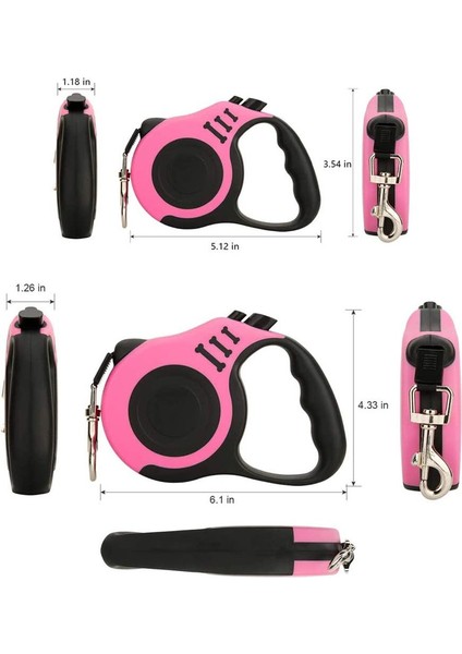 Kaymaz Saplı Evcil Hayvan Gezdirme Tasması, Küçük Orta Boy Köpek Kedi Için, 3m, Pembe (Yurt Dışından) indirimleri
