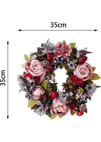 1pc, Yapay Bitkiler Şakayık Çelengi - Dört Mevsim Şakayık ve Yeşil Yaprak Ön Kapı DEKORASYONU(35CM, Karıştırma) (Yurt Dışından) fiyatları