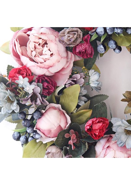 1pc, Yapay Bitkiler Şakayık Çelengi - Dört Mevsim Şakayık ve Yeşil Yaprak Ön Kapı DEKORASYONU(35CM, Karıştırma) (Yurt Dışından) fırsatları