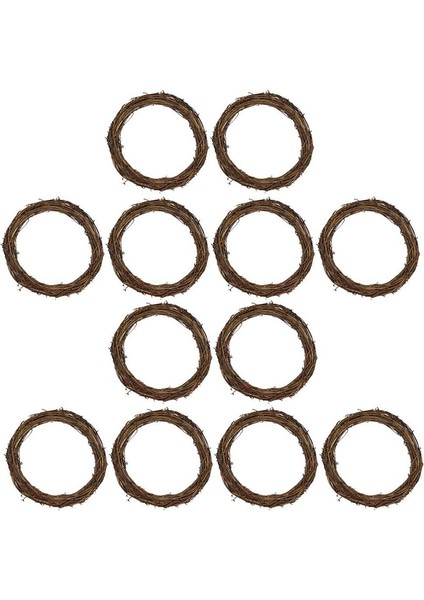 10 Adet Rattan Çelenk Yüzük Dıy Çiçekçi Asma Dalları Doğal Asma Zanaat Rattan Hasır Çember Garlands Ev Için (10 Cm) (Yurt Dışından)
