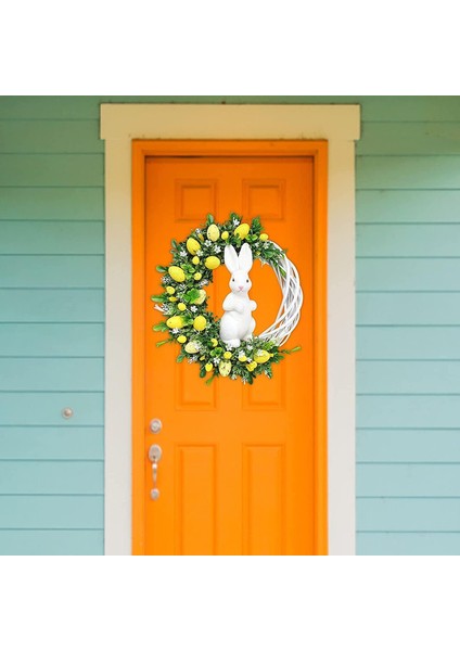 1 Adet, Sarı Tavşan Çelenk Dekorasyon Paskalya Çelenk Ön Kapı Dekorasyon Tavşan Yumurta Berry Çiçek Çelenk Açık Bahar Dekorasyon (Yurt Dışından) fırsatları