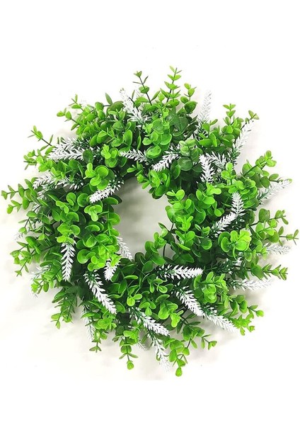 1 Adet, Yapay Küçük Papatya Çiçekler Çelenk Yeşil Yapraklar Okaliptüs Garland Ev Dekorasyon Için Kapı Dekor (38 Cm) (Yurt Dışından)