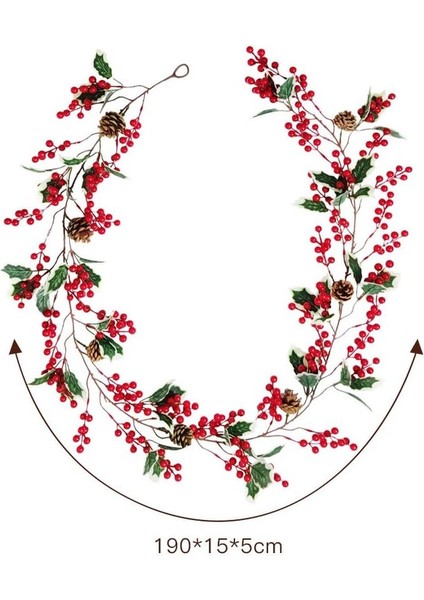 1 Adet, Yapay Kırmızı Berry Garland Yılbaşı Dekoru, Çam Kozalağı Garland ile Berry Garland Çelenk ve Düğün Masa Parti Tatil Yeni Yıl Zanaat (190 Cm) Için Yeşil Yapraklar (Yurt Dışından) fiyatları
