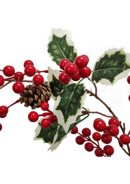 1 Adet, Yapay Kırmızı Berry Garland Yılbaşı Dekoru, Çam Kozalağı Garland ile Berry Garland Çelenk ve Düğün Masa Parti Tatil Yeni Yıl Zanaat (190 Cm) Için Yeşil Yapraklar (Yurt Dışından) modelleri