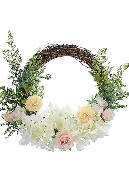 1 Adet, Kapı Çelengi, Yapay Çelenk, Pvc Kapı Çelengi Yapay Çelenk Ön Kapı Için Beyaz Kapalı Açık Noel Düğün Dekorasyonu (Beyaz, 28CM) (Yurt Dışından)