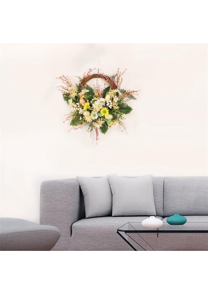 1 Adet, Paskalya Krizantem Çelengi Garland Renkli Yumurtalar Yumurta Çelengi Penceresi (50CM, Sarı, Işıksız) (Yurt Dışından) fırsatları