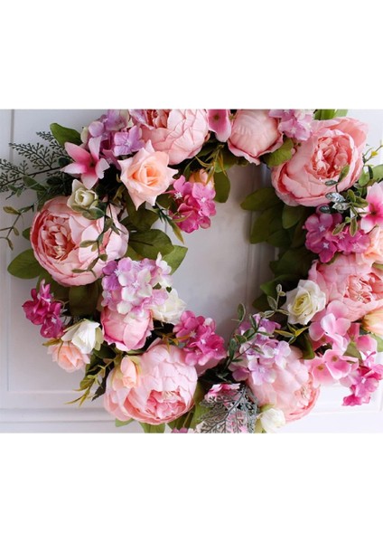 1 Adet, 16 "kapı Çelengi, Yapay Şakayık Ortanca Polen Rengi Çiçek Bahar ve Yaz Ön Kapı Çelengi Dört Mevsim Çelenk Yuvarlak (Yurt Dışından) fiyatları