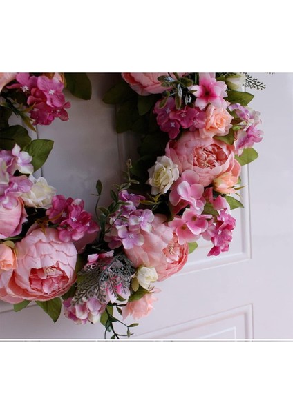 1 Adet, 16 "kapı Çelengi, Yapay Şakayık Ortanca Polen Rengi Çiçek Bahar ve Yaz Ön Kapı Çelengi Dört Mevsim Çelenk Yuvarlak (Yurt Dışından) indirimleri