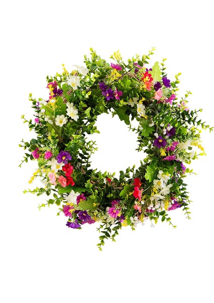 1 Adet, Kapı Çelengi, Yapay Çiçekler Çelenk, Ilkbahar Yaz Tüm Mevsimler Çiçek Çelenk, Ön Kapı Oturma Odası Pencere Duvar Bahçe Düğün Festivali Dekoru Için (45 Cm) (Yurt Dışından)