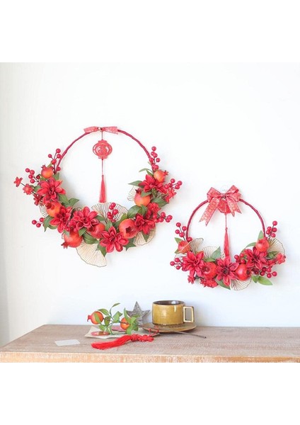 1 Adet, Kırmızı Çelenk Nar Garland Süs Asılı Dekorlar Çelenkler Süslemeleri Ön Kapı Ev Partisi Için Ağaç Çelenk (30 Cm) (Yurt Dışından) fiyatları