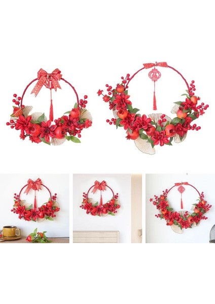 1 Adet, Kırmızı Çelenk Nar Garland Süs Asılı Dekorlar Çelenkler Süslemeleri Ön Kapı Ev Partisi Için Ağaç Çelenk (30 Cm) (Yurt Dışından) modelleri