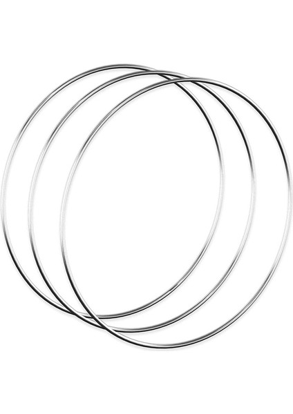 3 Adet 30 cm Çiçek Çelenk Çemberler, Düğün Çelenk Dekoru Yapmak Için Gümüş Metal Yüzükler ve Duvar Asılı El Sanatları (Gümüş) (Yurt Dışından)