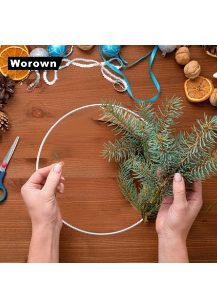 3 Adet 30 cm Çiçek Çelenk Çemberler, Düğün Çelenk Dekoru Yapmak Için Gümüş Metal Yüzükler ve Duvar Asılı El Sanatları (Gümüş) (Yurt Dışından) modelleri