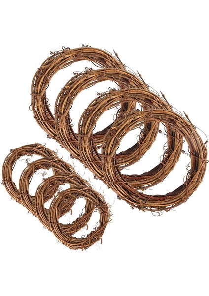 8 Parça 2 Boyutları Doğal Asma Çelenkleri Asma Dalı Çelenk Garland Dıy Kapı Çelengi Zanaat Için Rattan Düğün Asılı Dekorlar (8 cm ve 12 Cm) (Yurt Dışından)