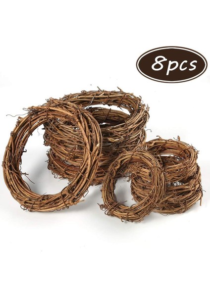 8 Parça 2 Boyutları Doğal Asma Çelenkleri Asma Dalı Çelenk Garland Dıy Kapı Çelengi Zanaat Için Rattan Düğün Asılı Dekorlar (8 cm ve 12 Cm) (Yurt Dışından) modelleri