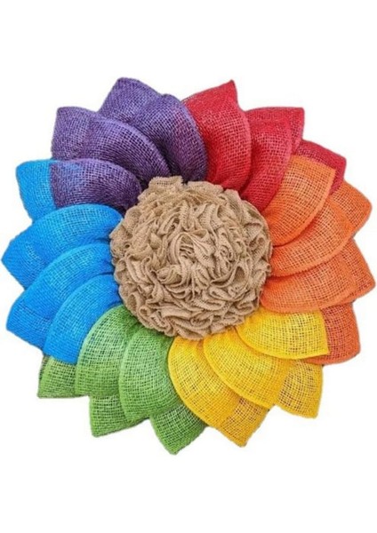 1 Adet, Yapay Çelenk Dekorasyon Kapı Duvar Asılı Çelenk Kolye Gökkuşağı Çiçek Yüzük Renkli Çelenk Gurur Ayı Dekor Için Ev Düğün (40 Cm) (Yurt Dışından)