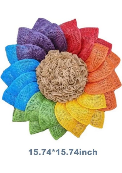 1 Adet, Yapay Çelenk Dekorasyon Kapı Duvar Asılı Çelenk Kolye Gökkuşağı Çiçek Yüzük Renkli Çelenk Gurur Ayı Dekor Için Ev Düğün (40 Cm) (Yurt Dışından) fırsatları